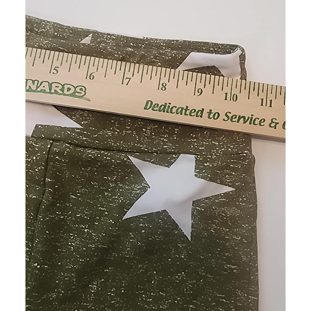 NWT LulaRoe Biker Shorts, XXS, Green - white stars - Picture 3 of 3